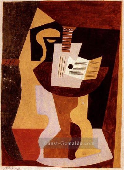 Guitare et partition sur un gueridon 1920 kubismus Pablo Picasso Ölgemälde